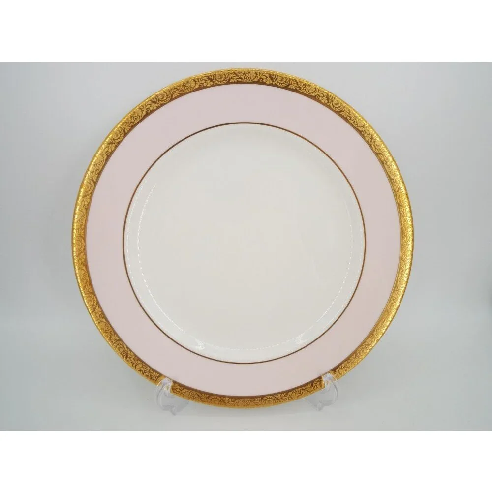 Pair of Mary Kay China Pink with Gold Encrusted Band 10-5/8